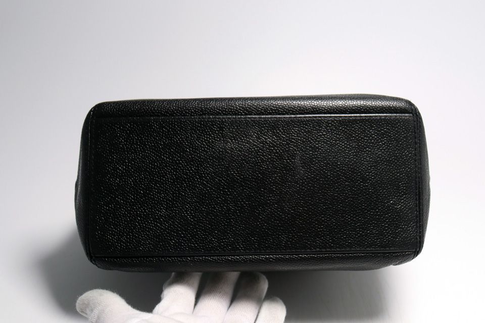 Chanel Caviar Leather Jumbo CC Logo GD Handbag — view 3