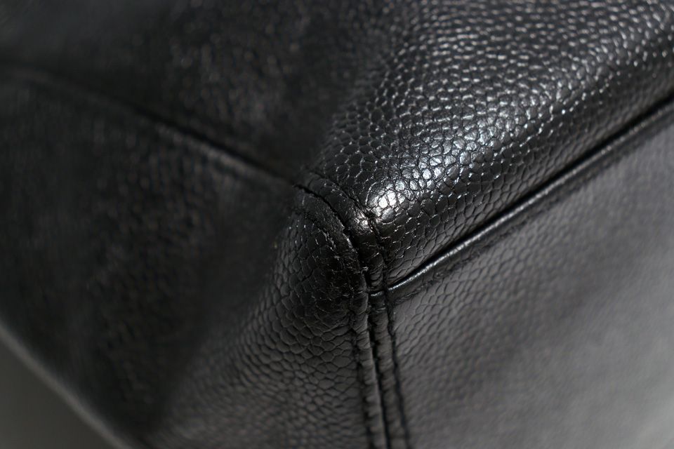 Chanel Caviar Leather Jumbo CC Logo GD Handbag — view 5