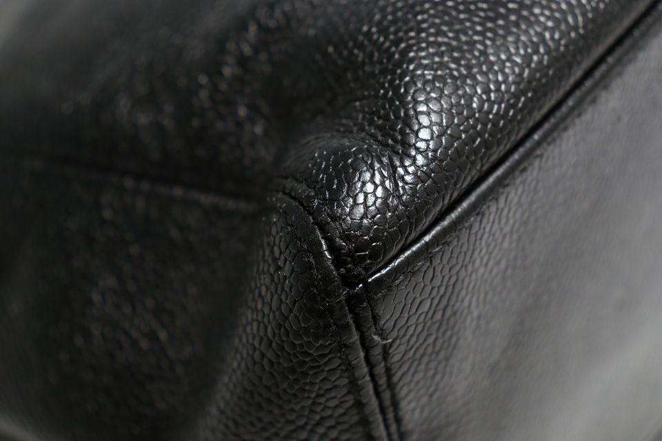 Chanel Caviar Leather Jumbo CC Logo GD Handbag — view 7