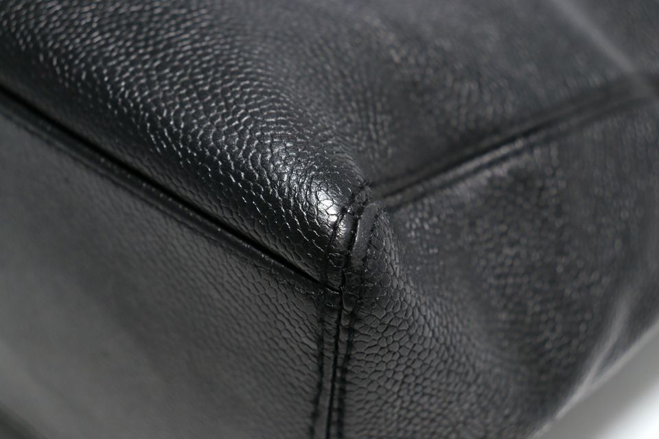 Chanel Caviar Leather Jumbo CC Logo GD Handbag — view 4