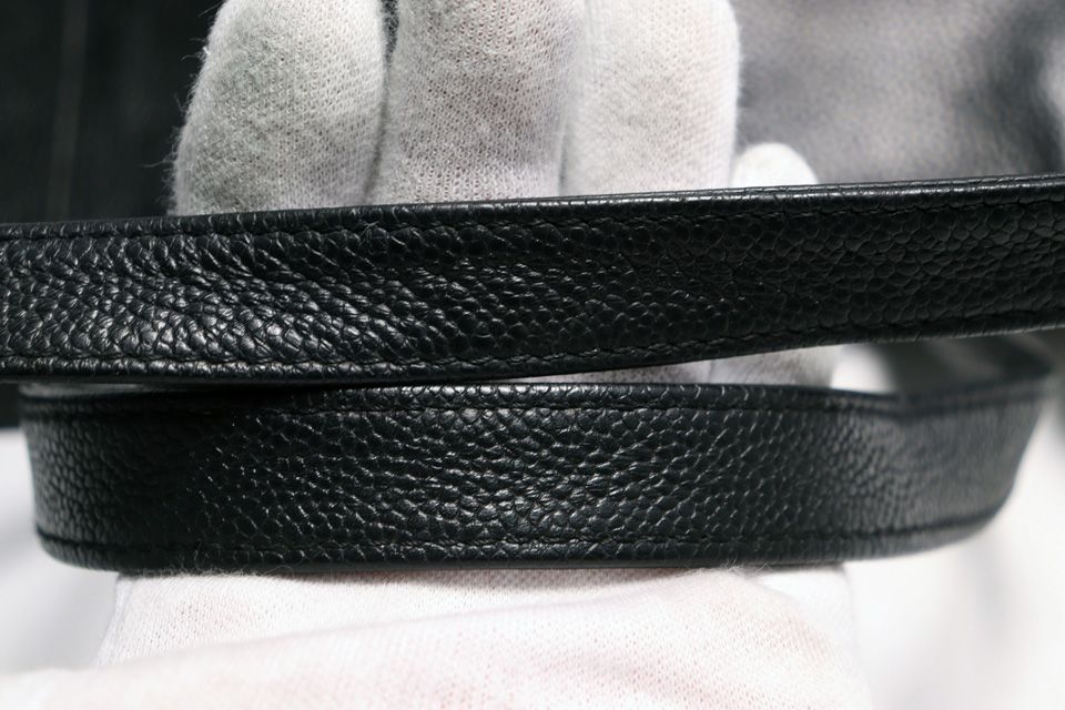 Chanel Caviar Leather Jumbo CC Logo GD Handbag — view 8