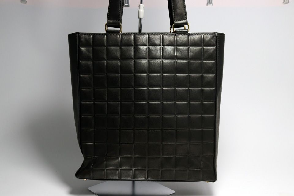 Chanel Choco Bar Jumbo CC Logo GD Leather Tote — view 2