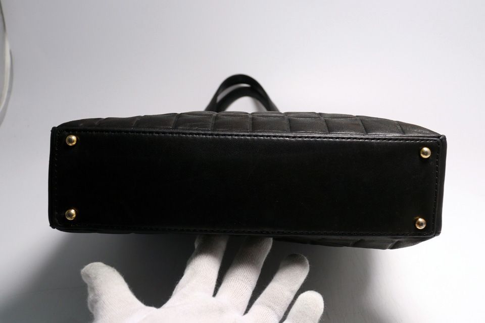 Chanel Choco Bar Jumbo CC Logo GD Leather Tote — view 3