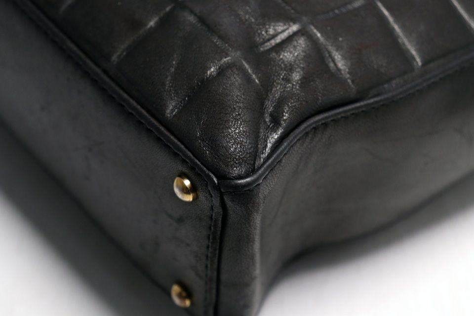 Chanel Choco Bar Jumbo CC Logo GD Leather Tote — view 4