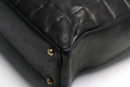 Chanel Choco Bar Jumbo CC Logo GD Leather Tote — view 4