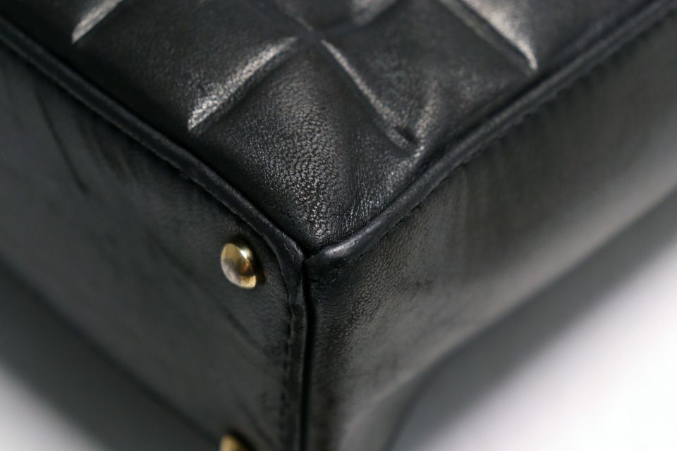 Chanel Choco Bar Jumbo CC Logo GD Leather Tote — view 6