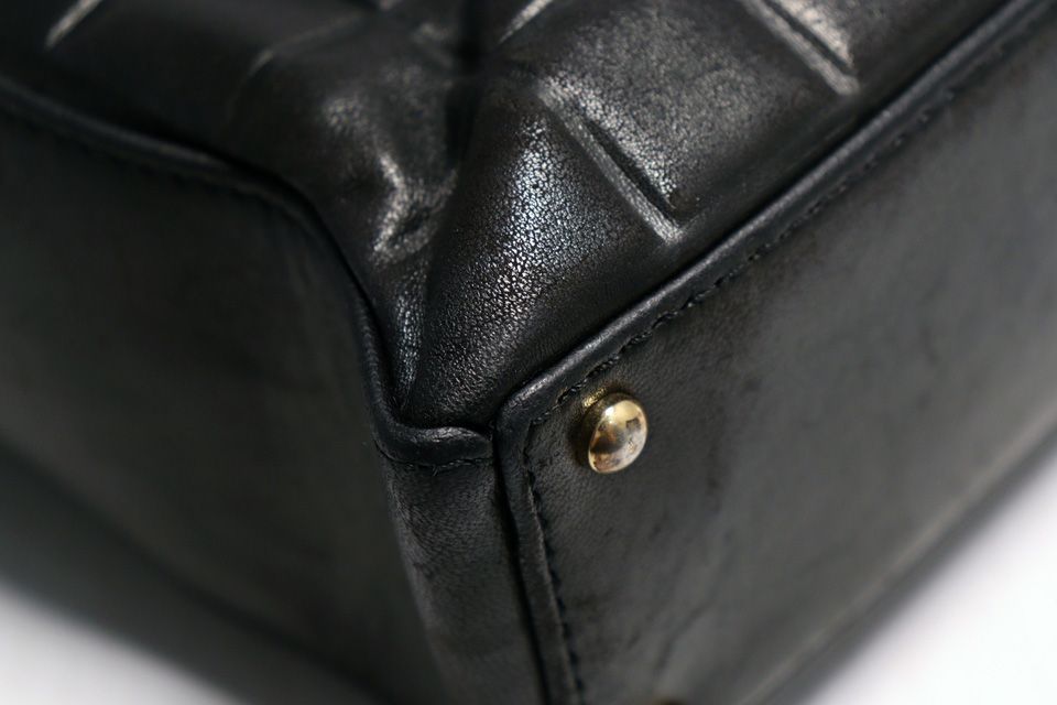 Chanel Choco Bar Jumbo CC Logo GD Leather Tote — view 7