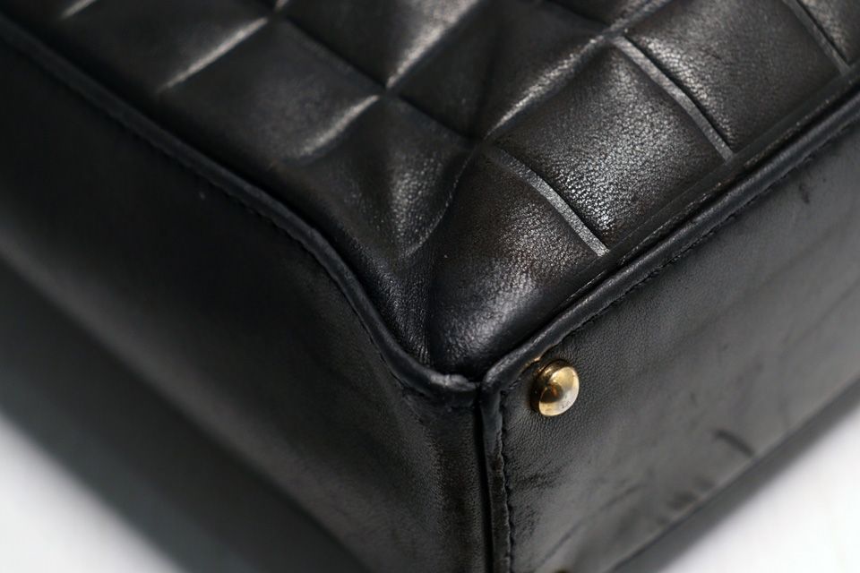 Chanel Choco Bar Jumbo CC Logo GD Leather Tote — view 5