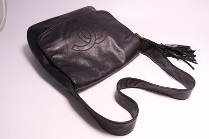 Chanel Jumbo CC Logo Fringe GD Leather Shoulder — view 6