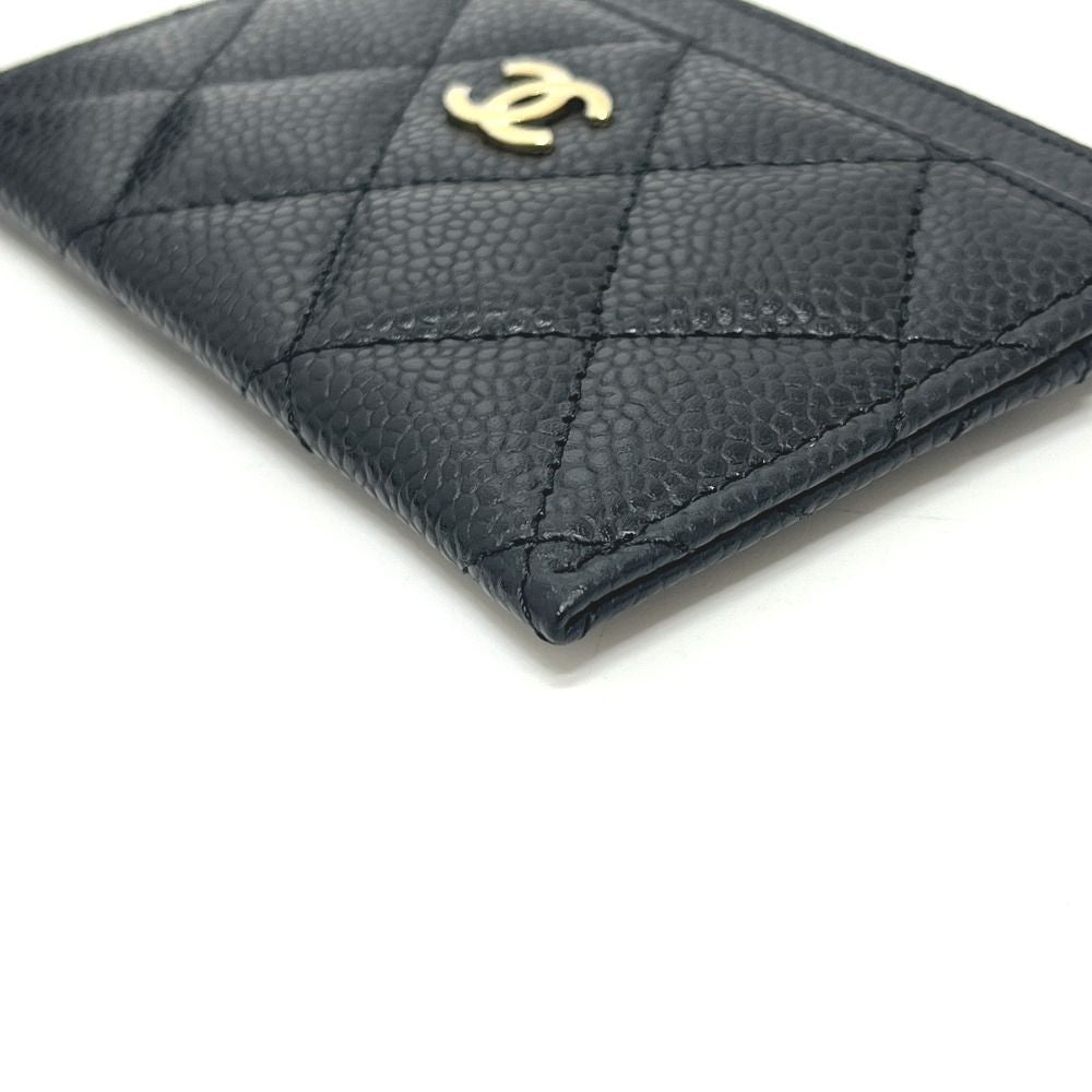 Chanel Card Case CC Logo Classic Caviar Leather Black — view 5