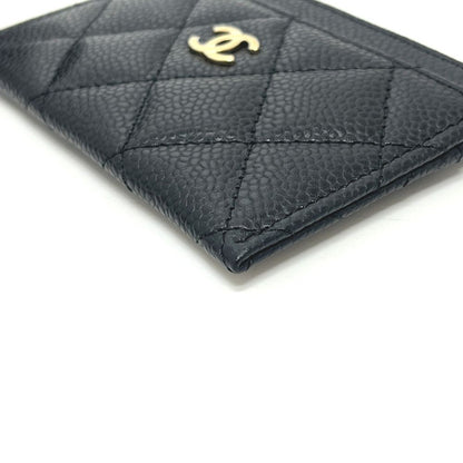 Chanel Card Case CC Logo Classic Caviar Leather Black — view 5