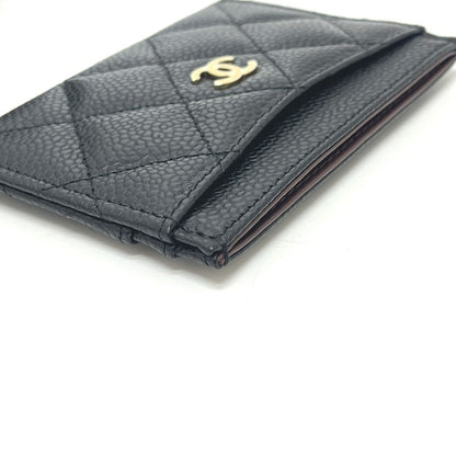 Chanel Card Case CC Logo Classic Caviar Leather Black — view 6