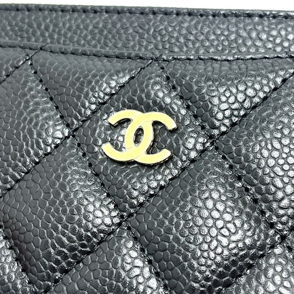 Chanel Card Case CC Logo Classic Caviar Leather Black — view 7