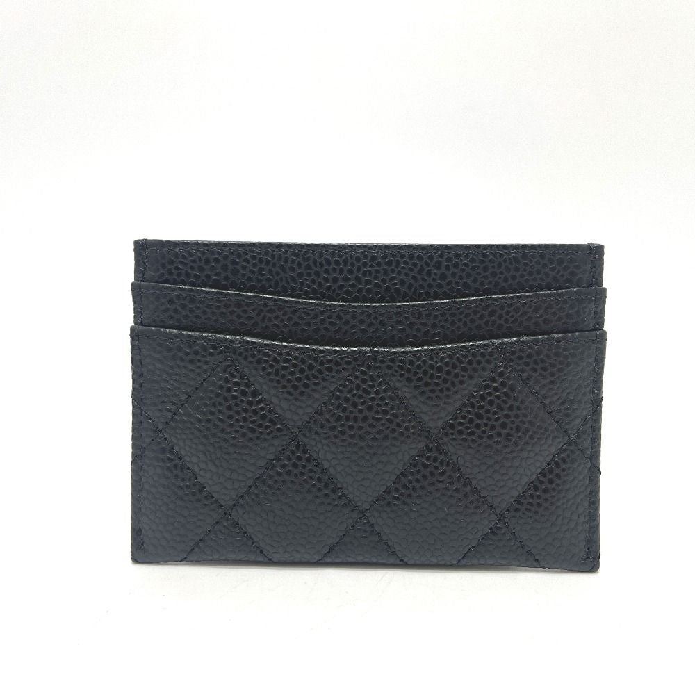 Chanel Card Case CC Logo Classic Caviar Leather Black — view 2