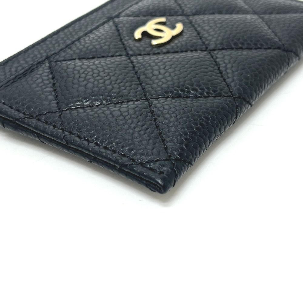 Chanel Card Case CC Logo Classic Caviar Leather Black — view 4