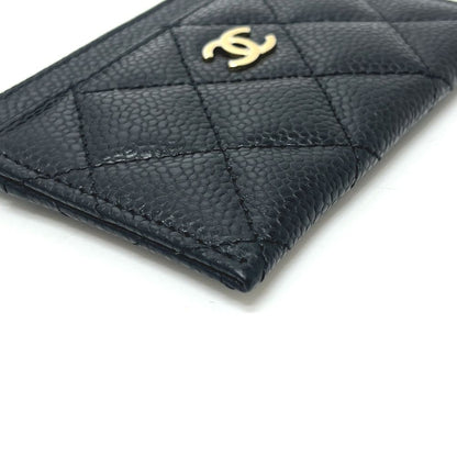Chanel Card Case CC Logo Classic Caviar Leather Black — view 4