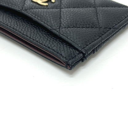 Chanel Card Case CC Logo Classic Caviar Leather Black — view 3