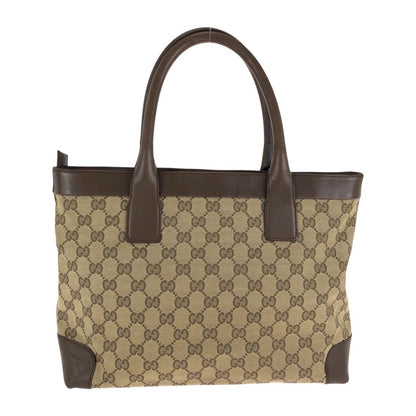 Gucci Brown Beige GG Canvas Leather 002 Tote — view 2