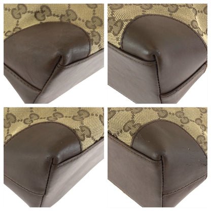 Gucci Brown Beige GG Canvas Leather 002 Tote — view 3