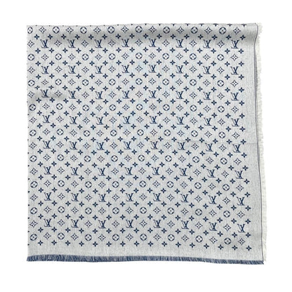 Louis Vuitton Shawl My Daily Denim Monogram Blue White Scarf — view 5