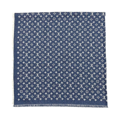 Louis Vuitton Shawl My Daily Denim Monogram Blue White Scarf — view 3
