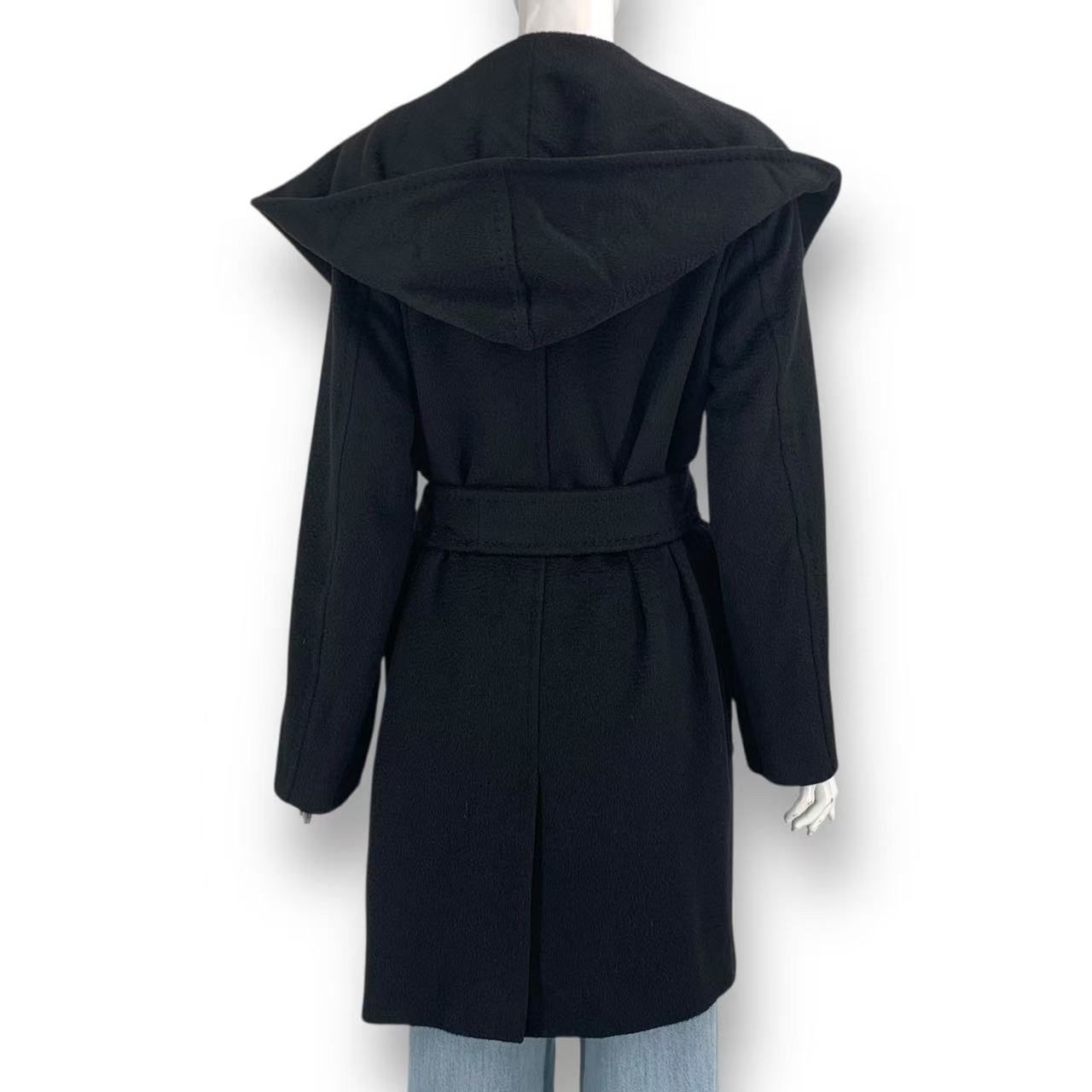 Max Mara Rialto Pure Camel Belted Coat Black 42 — view 3