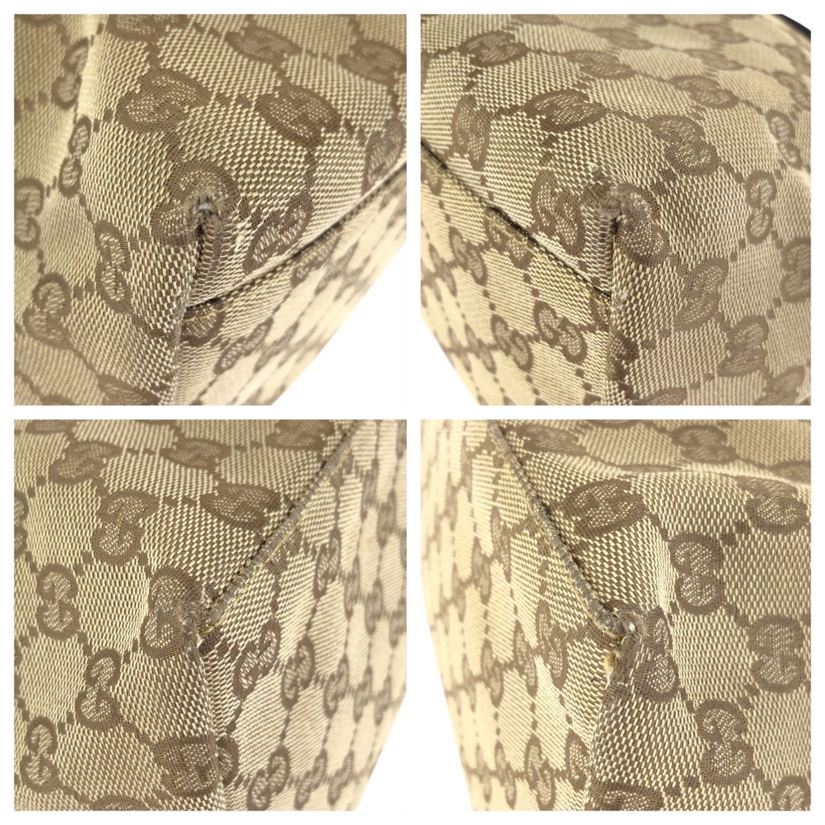 Gucci Brown Beige Silver GG Canvas Leather 001 Shoulder — view 3