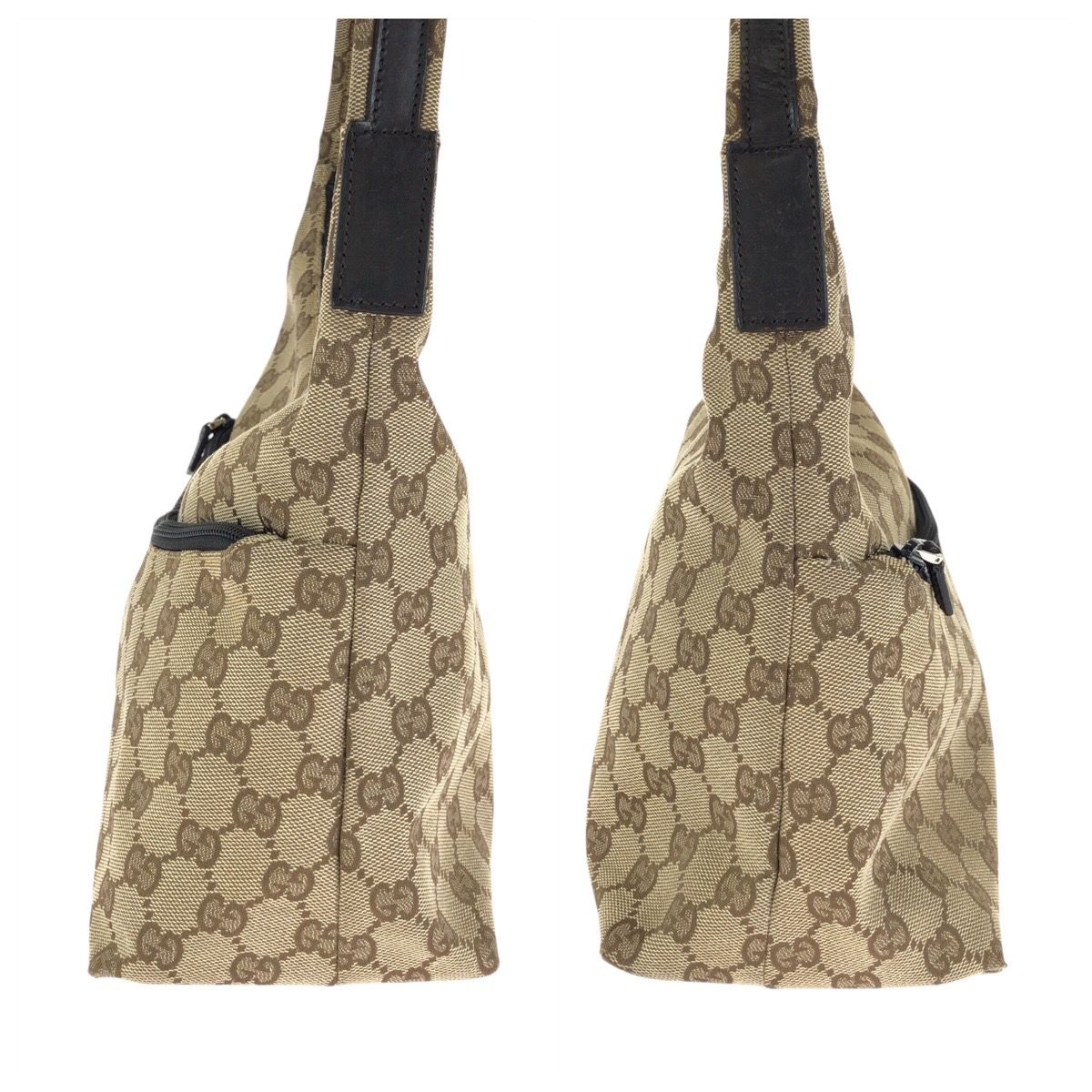 Gucci Brown Beige Silver GG Canvas Leather 001 Shoulder — view 7