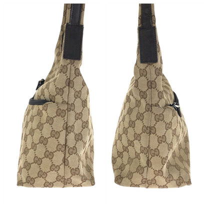 Gucci Brown Beige Silver GG Canvas Leather 001 Shoulder — view 7