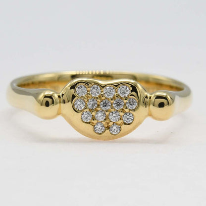 Tiffany & Co Polished Ring Bean 18k Gold Diamond