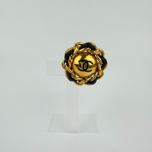 Chanel CC Logo Single Earrings Chain Gold Vintage