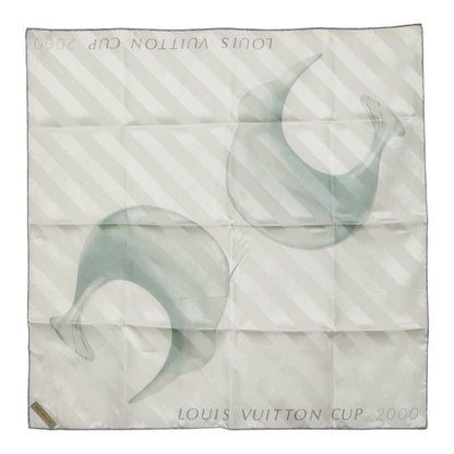 Louis Vuitton Cup Scarf White Silver Silk Cotton