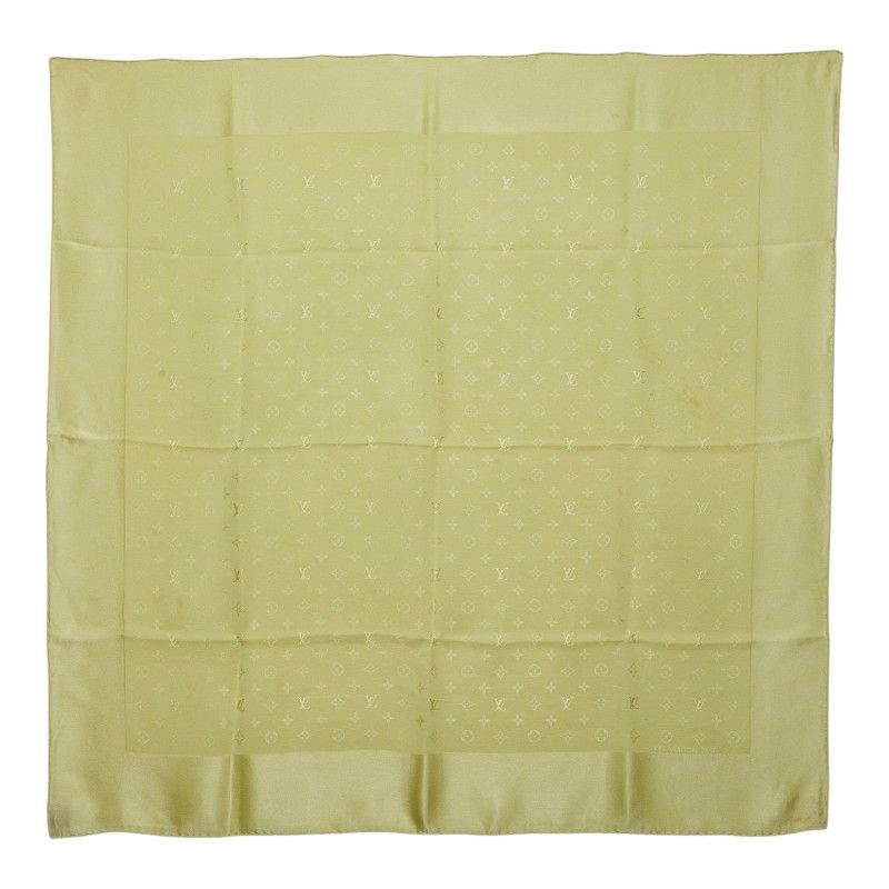 Louis Vuitton Monogram Carre Monaco Large Scarf Green Silk