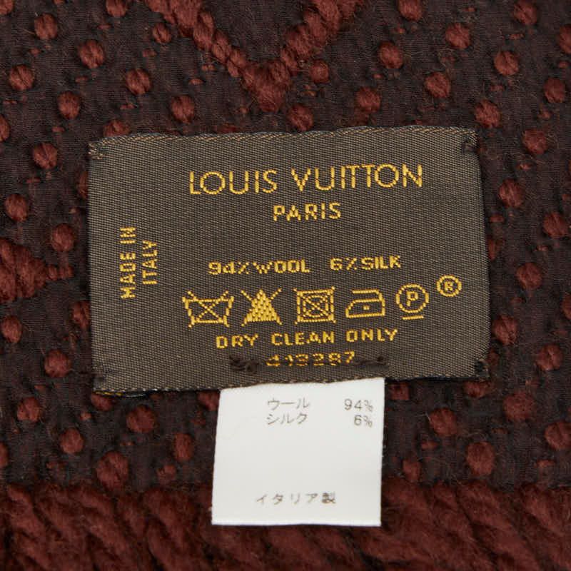Louis Vuitton Monogram Echarpe Logo Mania Scarf Brown Black Wool Silk — view 4