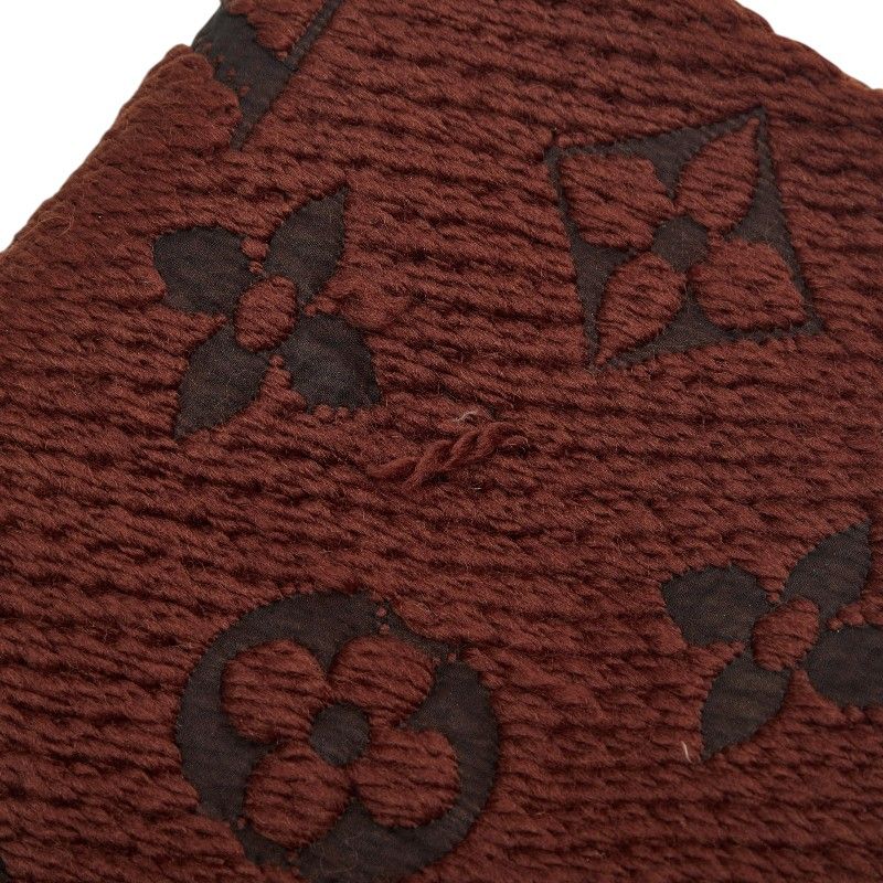 Louis Vuitton Monogram Echarpe Logo Mania Scarf Brown Black Wool Silk — view 3