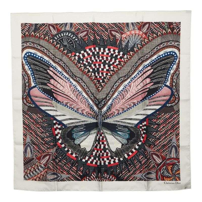 Dior Butterfly Scarf Multicolor Silk
