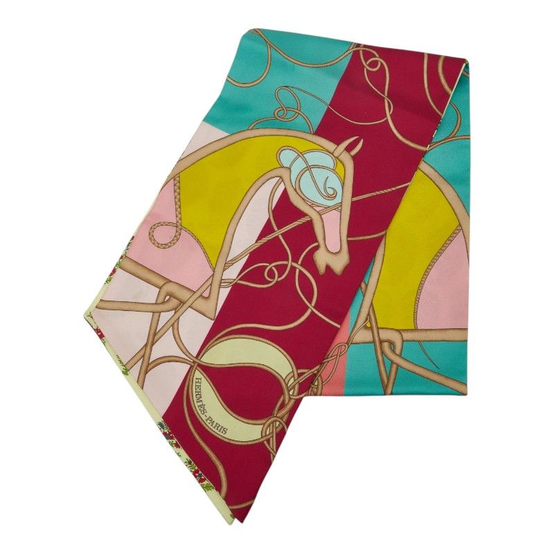 Hermes Maxi Twill Coup de Fouet Scarf Yellow Silk
