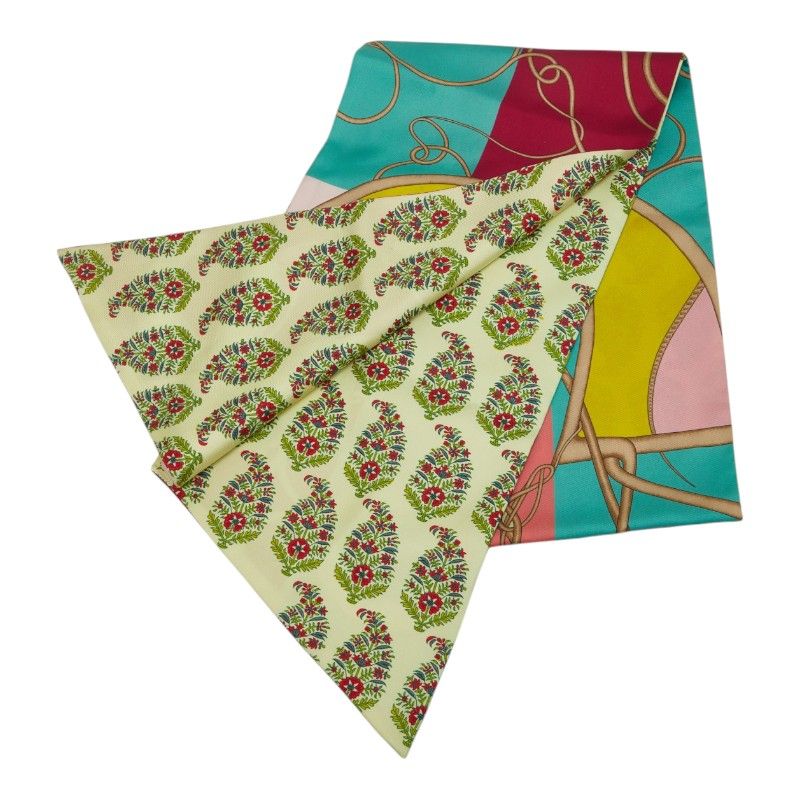 Hermes Maxi Twill Coup de Fouet Scarf Yellow Silk — view 2