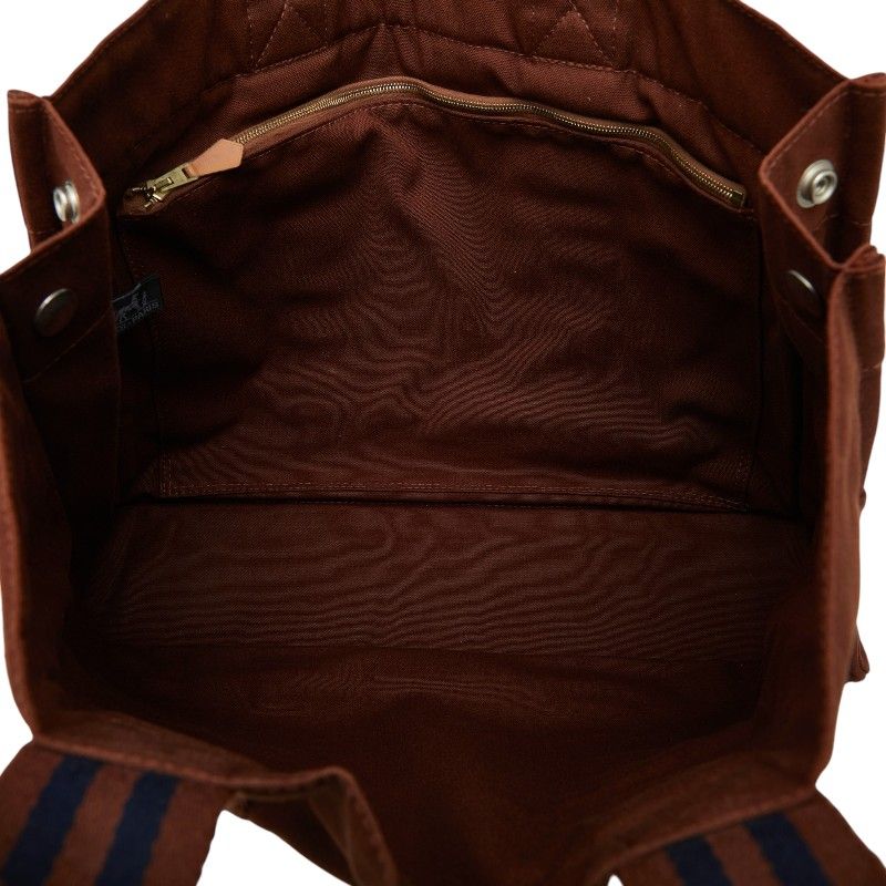 Hermes Fourre Tout MM Tote Brown Cotton Canvas — view 6