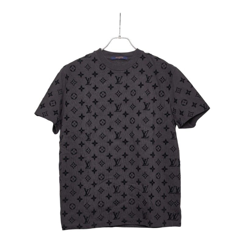 Louis Vuitton Monogram Hook and Loop Short Sleeve T-Shirt S Gray Cotton