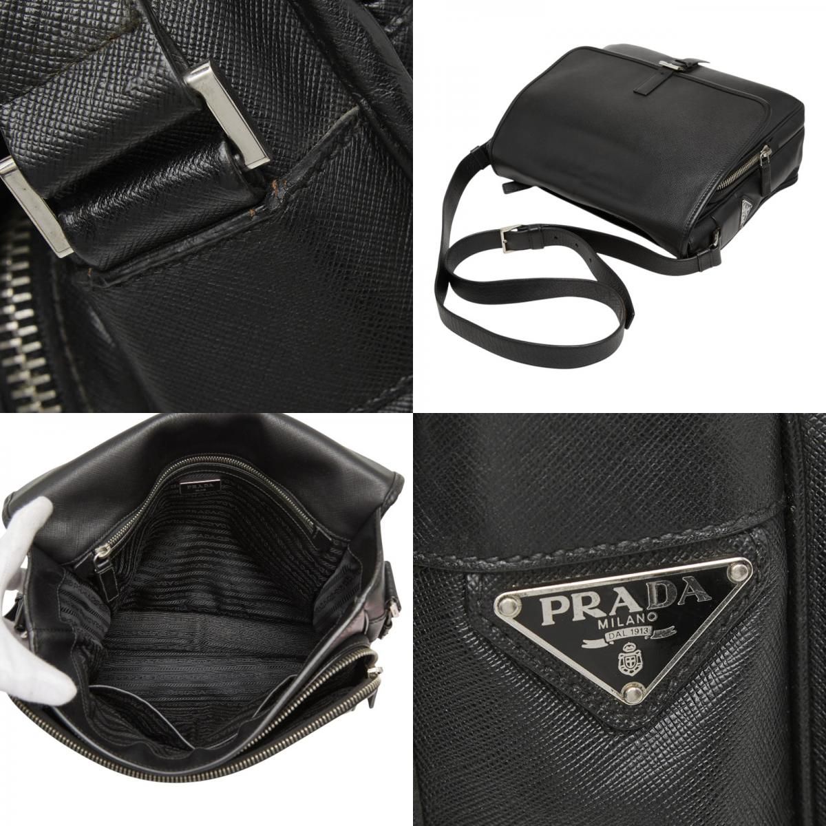 Prada Shoulder Bag Black Saffiano Leather — view 9