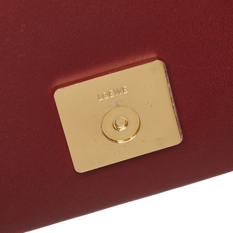 Loewe Anagram Goya Small Crossbody Accordion Shoulder Bag Bordeaux Leather — view 8
