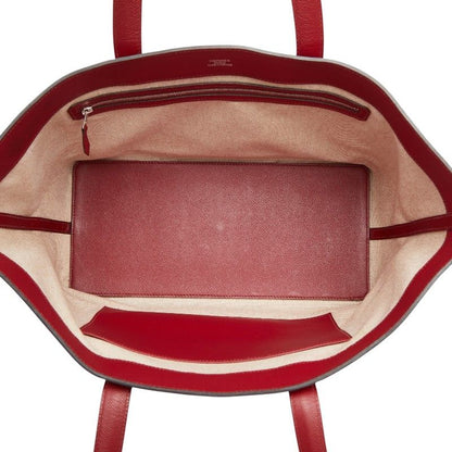 Hermes Maxi Box Cabas 36 Tote Shoulder Bag Red Veau Epsom — view 9