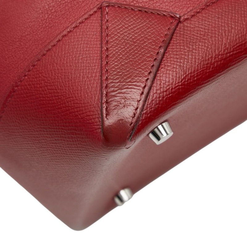 Hermes Maxi Box Cabas 36 Tote Shoulder Bag Red Veau Epsom — view 7