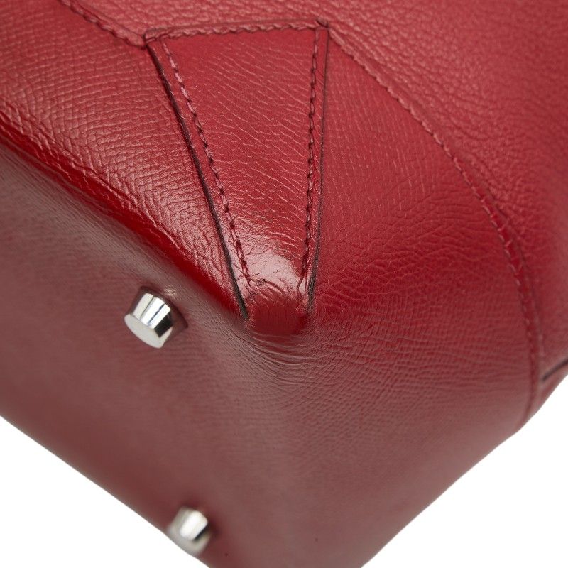 Hermes Maxi Box Cabas 36 Tote Shoulder Bag Red Veau Epsom — view 6