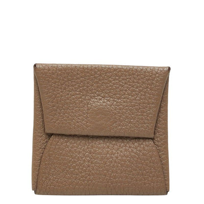 Hermes Bastia Coin Purse Etoupe Beige Taurillon Clemence