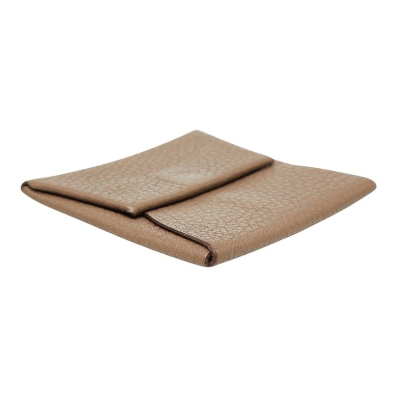 Hermes Bastia Coin Purse Etoupe Beige Taurillon Clemence — view 5