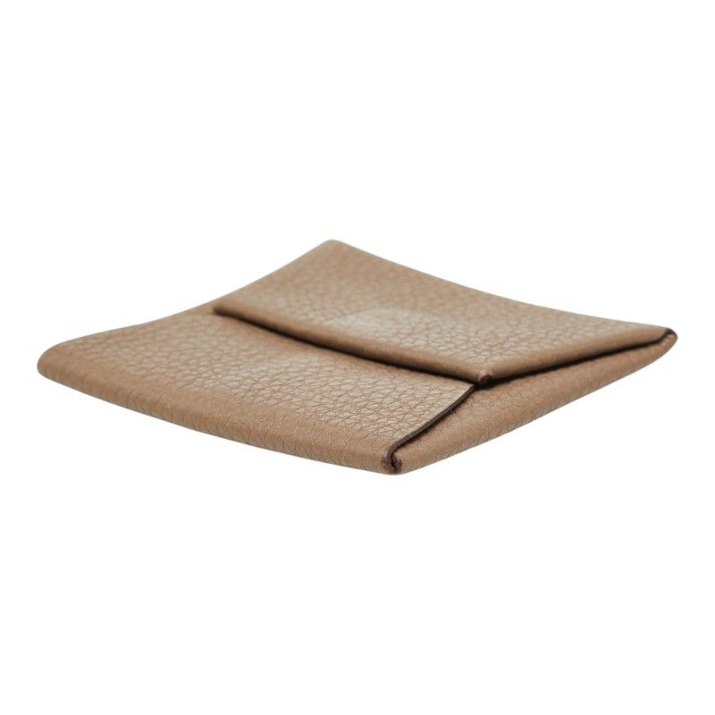 Hermes Bastia Coin Purse Etoupe Beige Taurillon Clemence — view 4