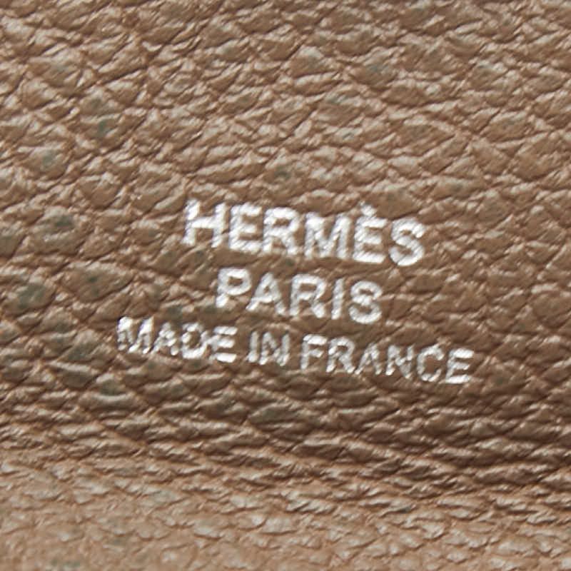 Hermes Bastia Coin Purse Etoupe Beige Taurillon Clemence — view 8