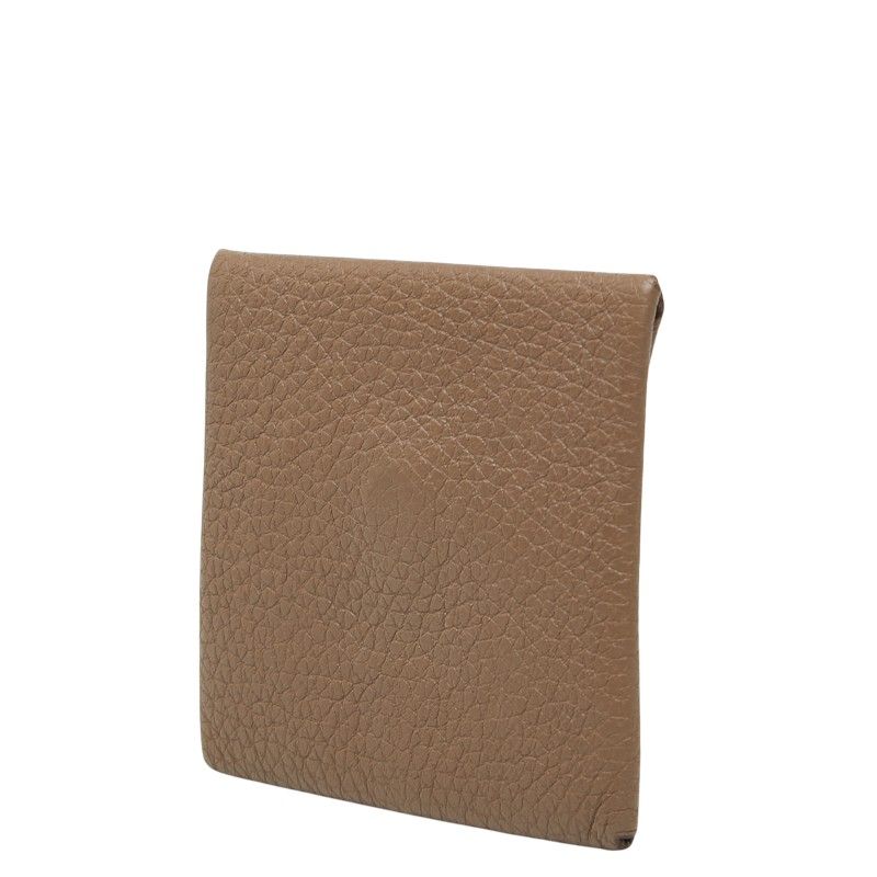 Hermes Bastia Coin Purse Etoupe Beige Taurillon Clemence — view 2